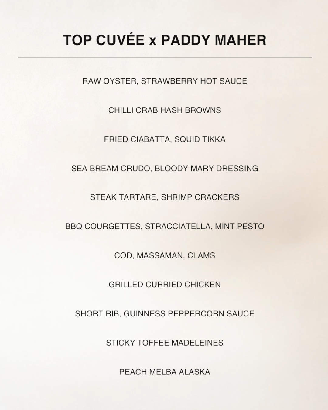 Food menu